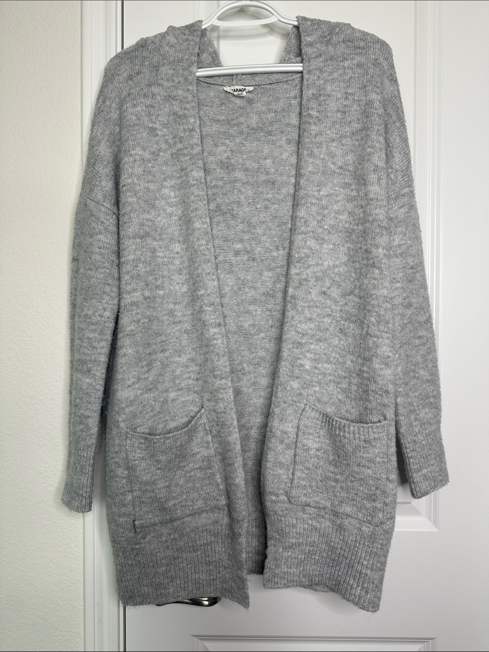 Garage Clothing Cozy Oversized Open-Front Gray Women's Knitted Cardigan Sweater